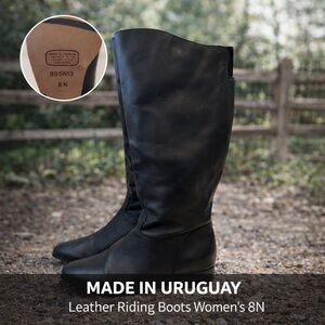 NEW 🔥 Made in Uruguay Leather Riding Boots Women’s 8N | Tall Equestrian Style